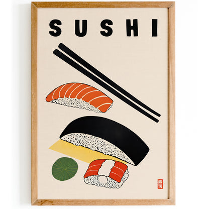 Sushi - Illustrated Wall Art Print