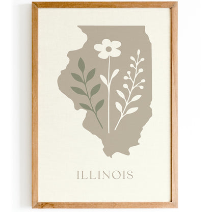 Illinois Minimalist Travel Poster