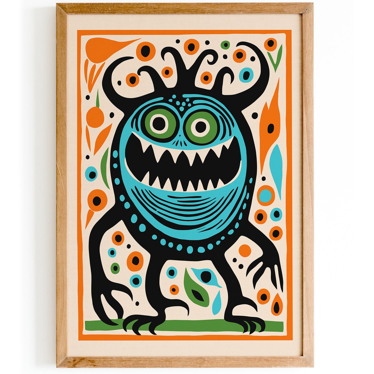 Spooky Monsters Art Print Kids Room Wall Art