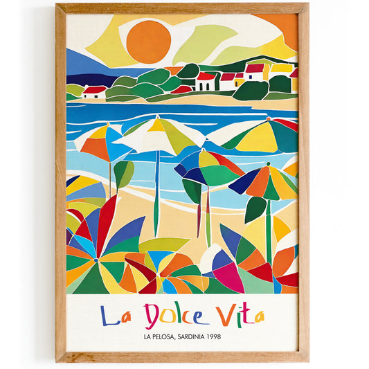 La Dolce Vita Sardinia Travel Poster