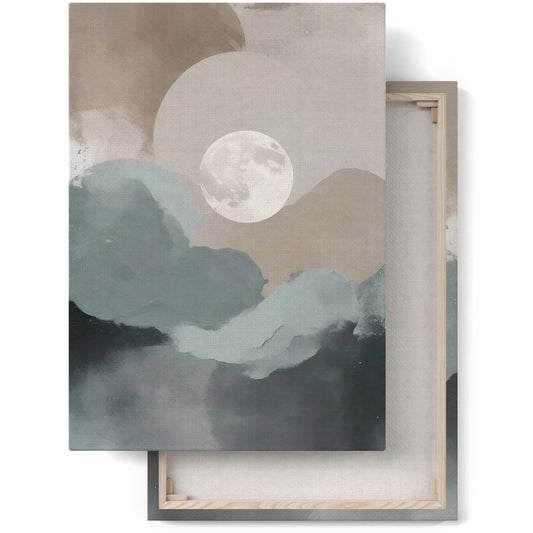Moon Over Tranquil Mountains Canvas Print