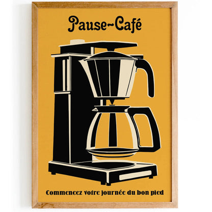 French Coffee Maker Retro Poster