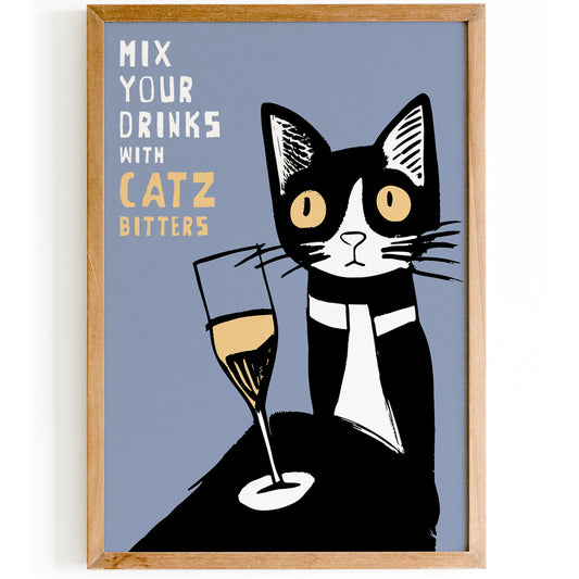 Vintage Catz Bitters Drink Poster