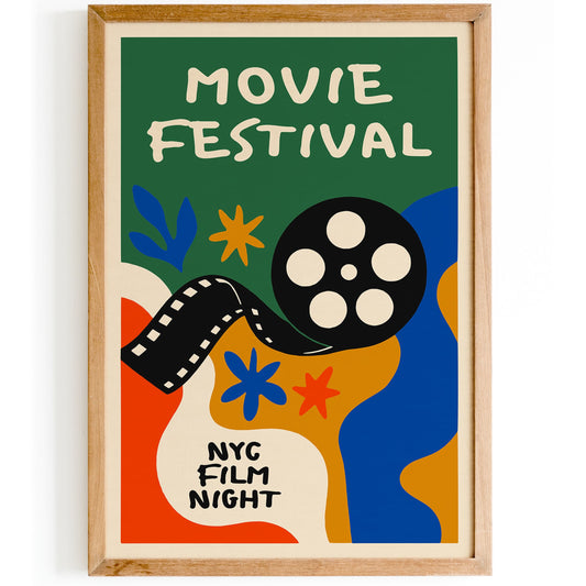 Modern Abstract NYC Film Night Festival Poster