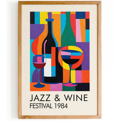 Jazz and Wine Colorful Wall Art