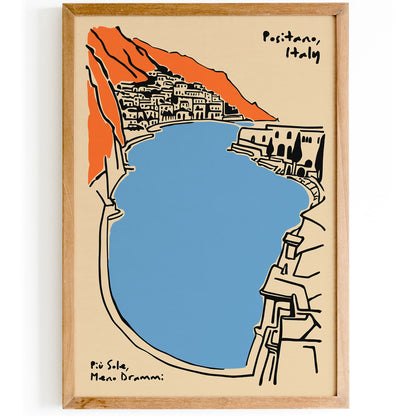 Positano Italy Travel Poster 2025