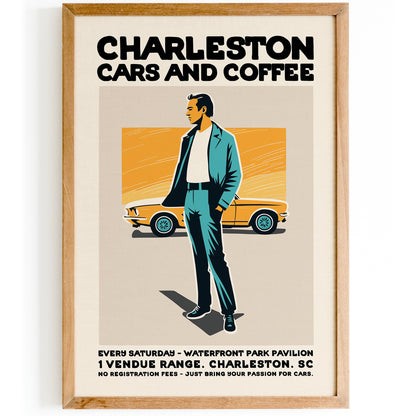 Charleston Cars & Coffee Poster Petrolhead Gift