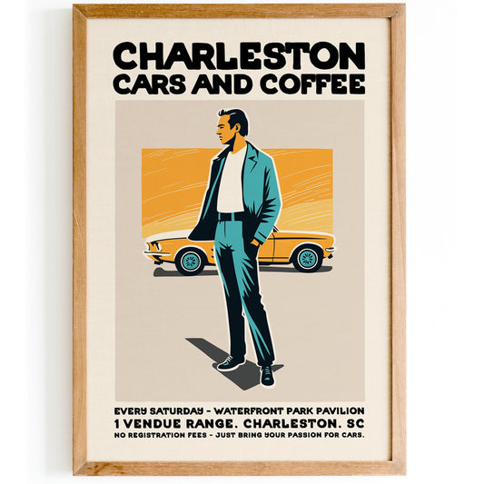 Charleston Cars & Coffee Poster Petrolhead Gift