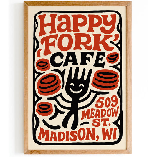 Happy Fork Cafe Wall Art