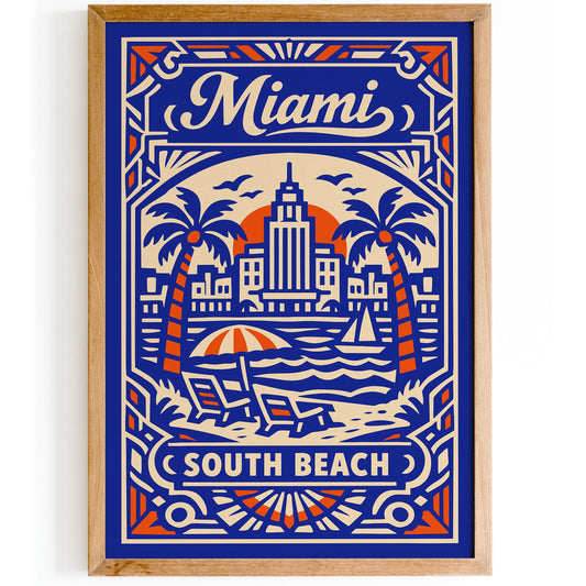 Miami South Beach Art Deco Poster