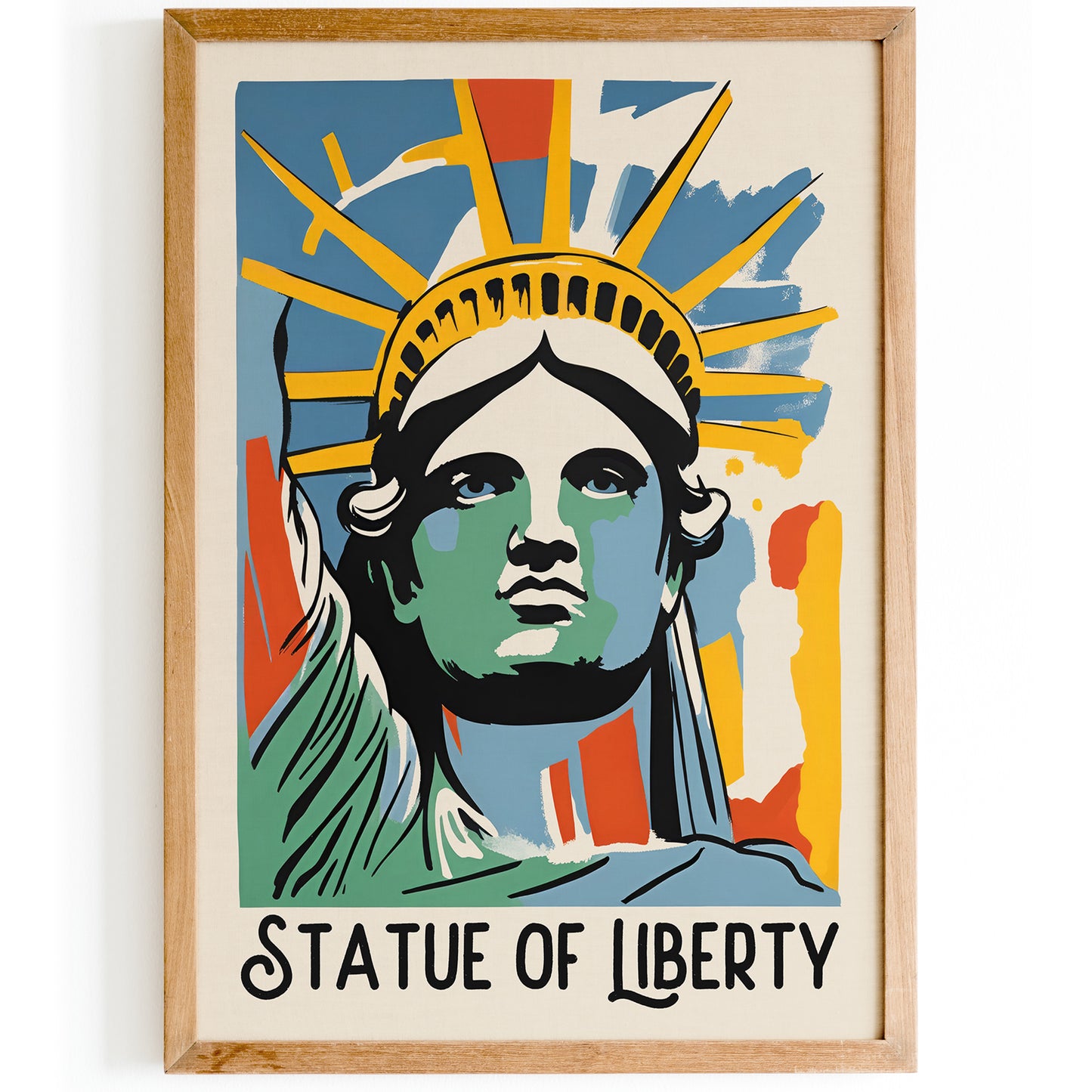 Statue of Liverty Retro Mid-Century Poster