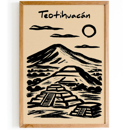 Teotihuacán Poster - Mexico Pyramid Travel Print