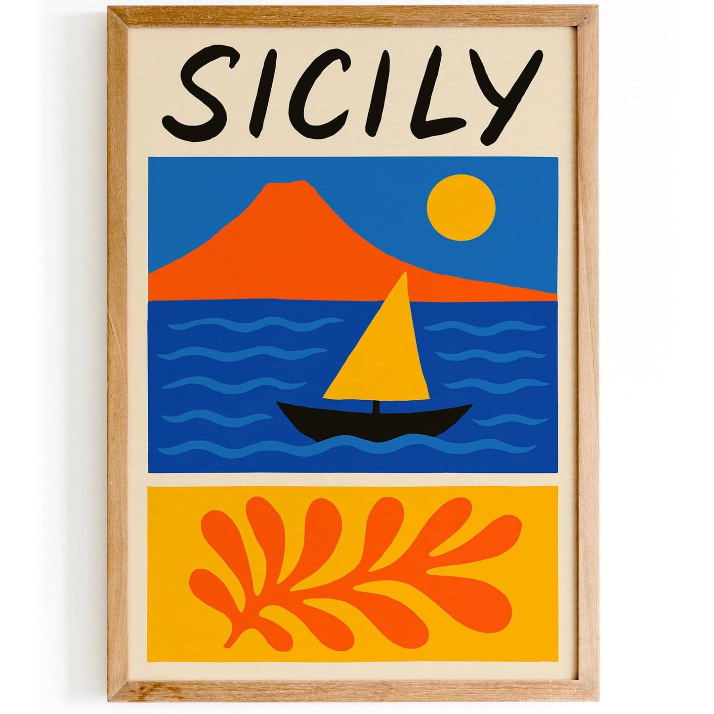 Sicily Mid Century Modern Travel Poster