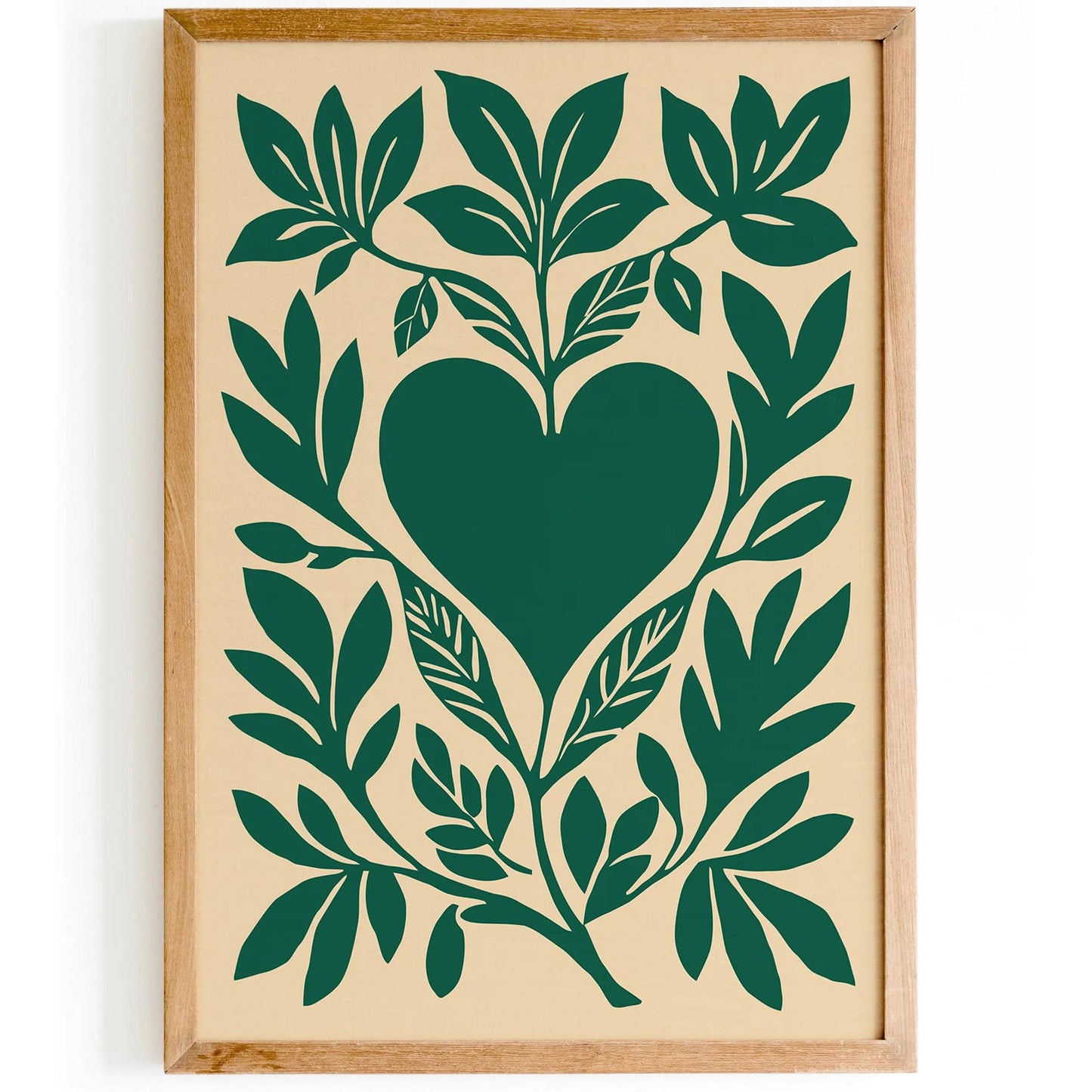 Bohemian Green Heart Art Print