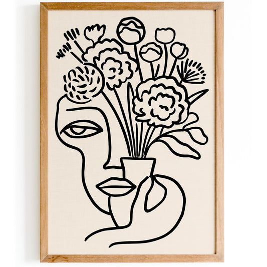Abstract Floral Wall Art - Cubist Print