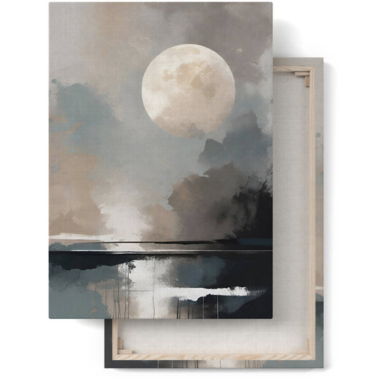 Modern Moonrise: Canvas Wall Art