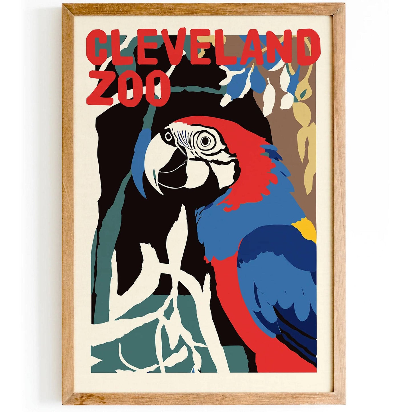 Cleveland Zoo Colorful Parrot Poster