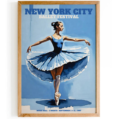 NYC Ballet Festival Retro Poster Print