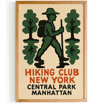 Vintage Hiking Club Central Park Wall Art