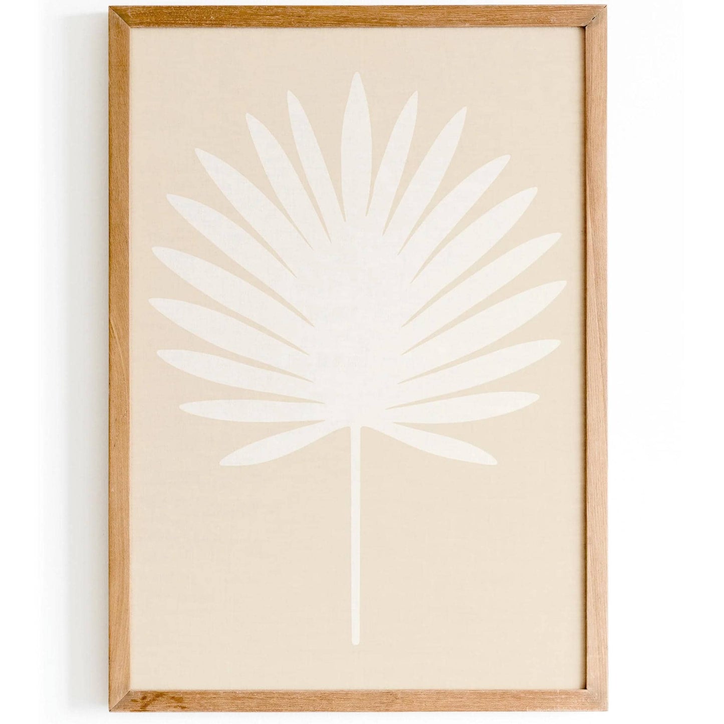 White Palm Leaf Print – Neutral Minimal Wall Decor
