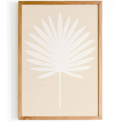 White Palm Leaf Print – Neutral Minimal Wall Decor