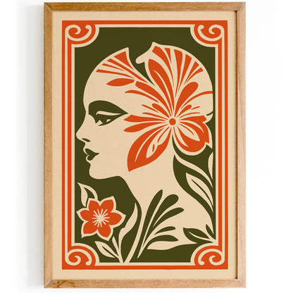 Art Deco Woman Portrait Poster