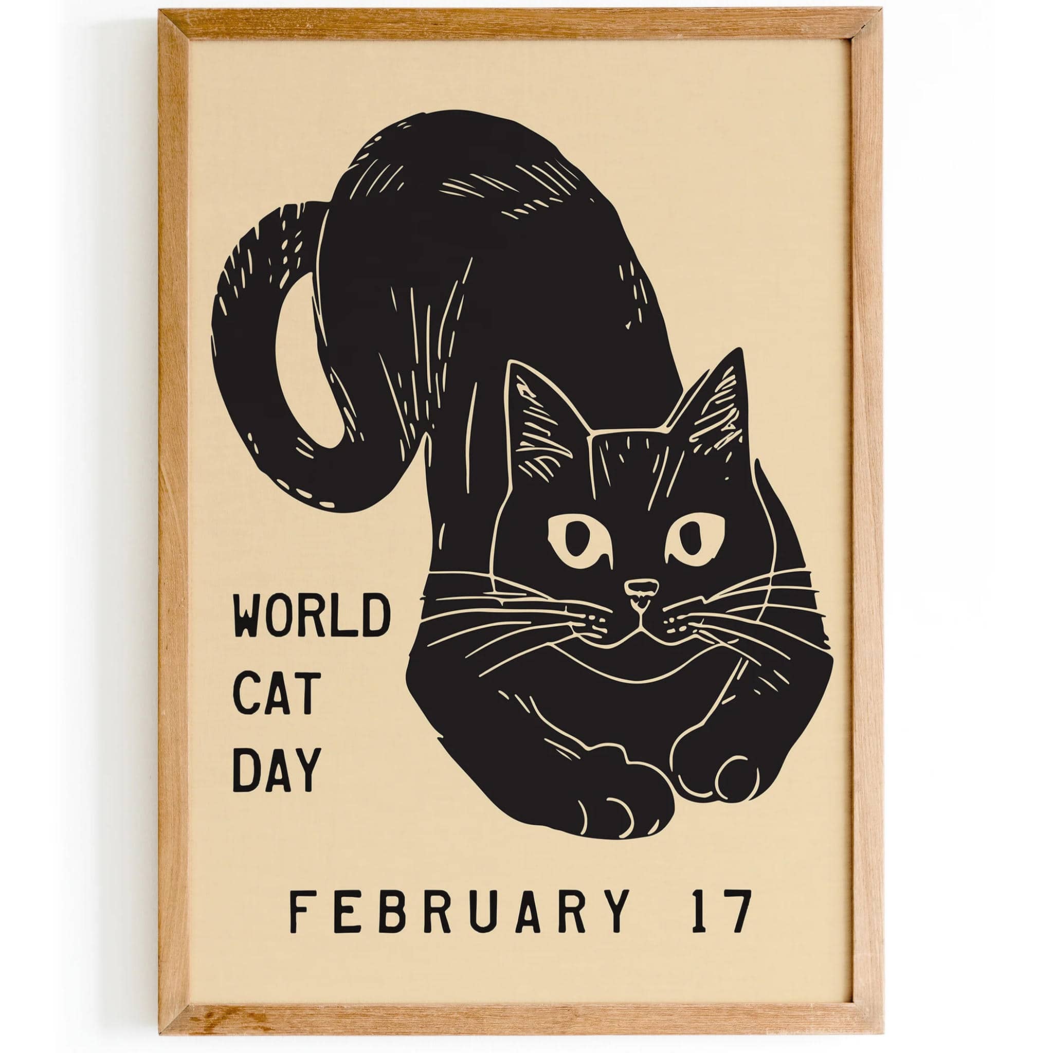【CAT】　vintage poster World Cat Day February 17 Retro Poster – HypeSheriff