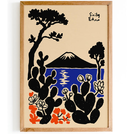 Mount Etna Sicily Poster - Italy Volcano Wall Art