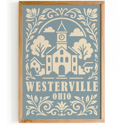 Westerville Ohio Travel Poster