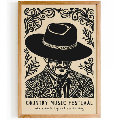 Country Music Retro Poster