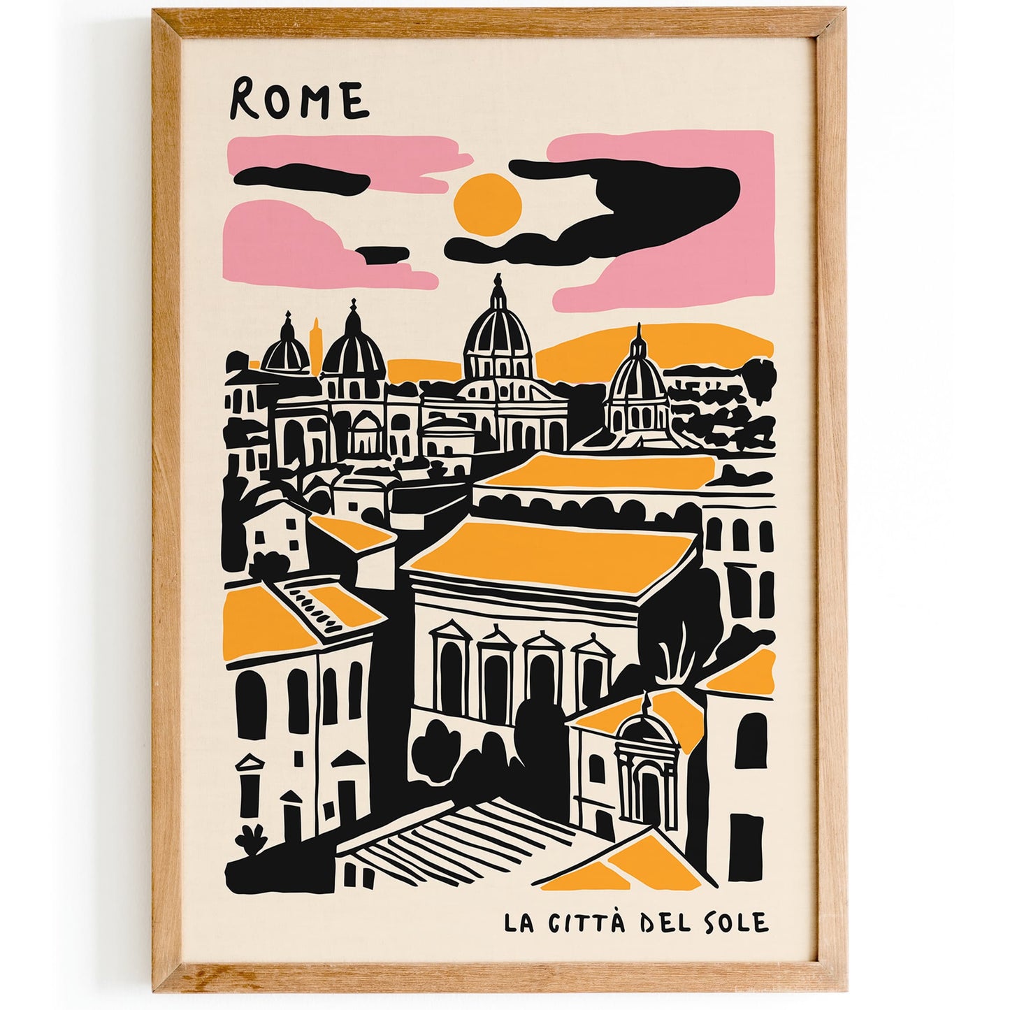 Rome Cityscape Poster - Italy Travel Wall Art Print