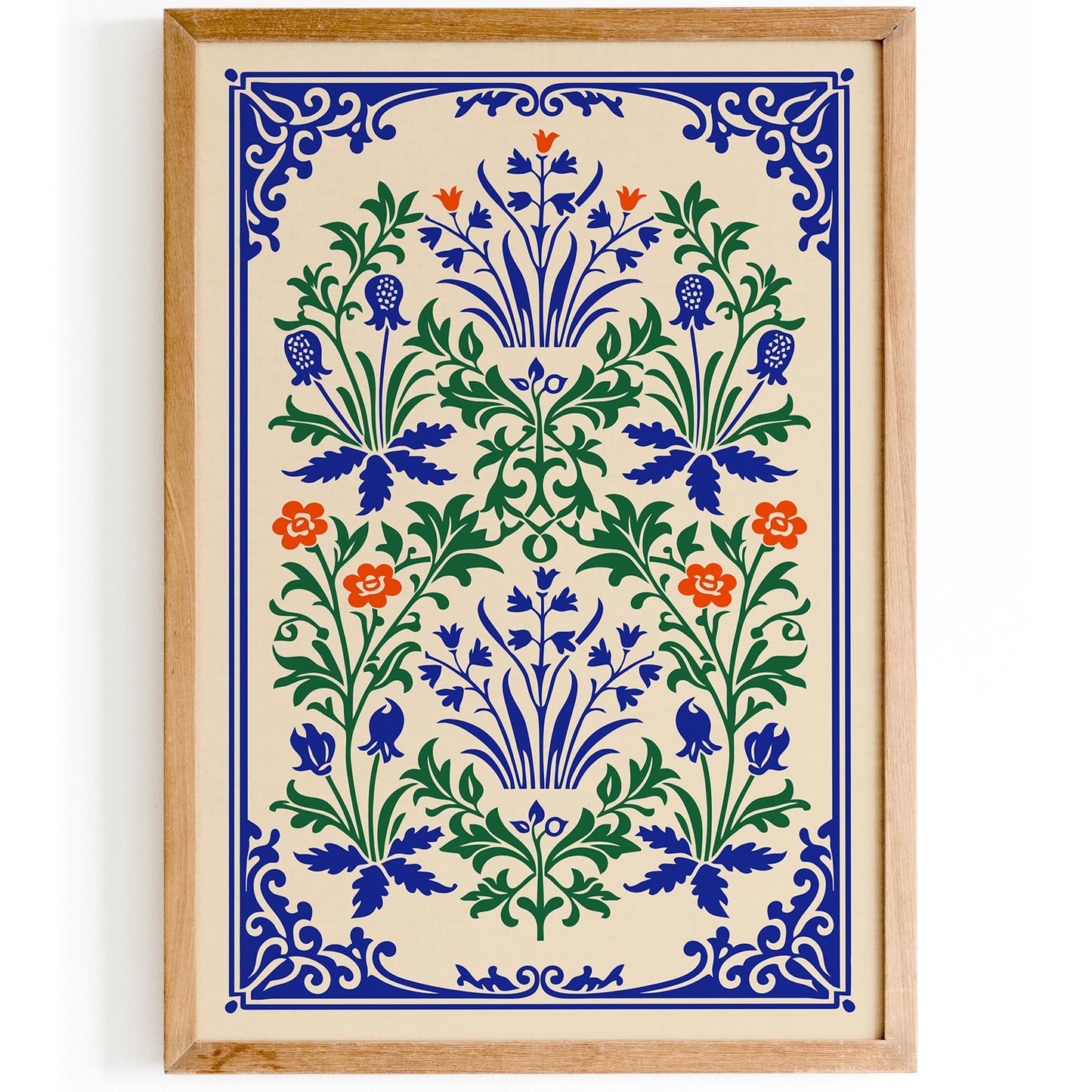Rustic Folk Floral Wall Art Print