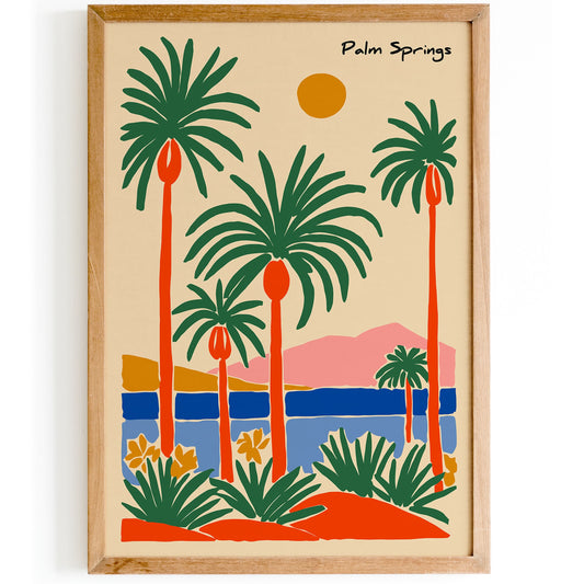 Palm Springs Landscape Colorful Poster