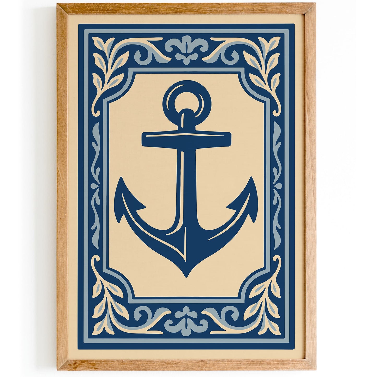 Anchor Art Print - Nautical Rococo Style Poster