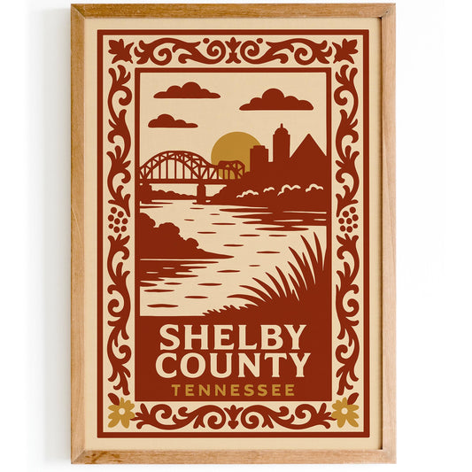 Shelby County Tennessee Travel Poster