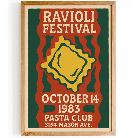 Ravioli Festival Retro Poster
