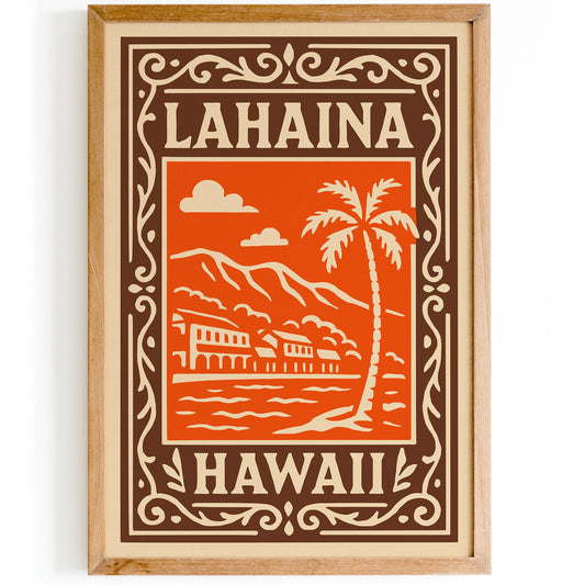 Lahaina Hawaii Travel Poster
