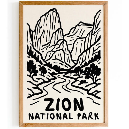 Zion National Park Travel Poster