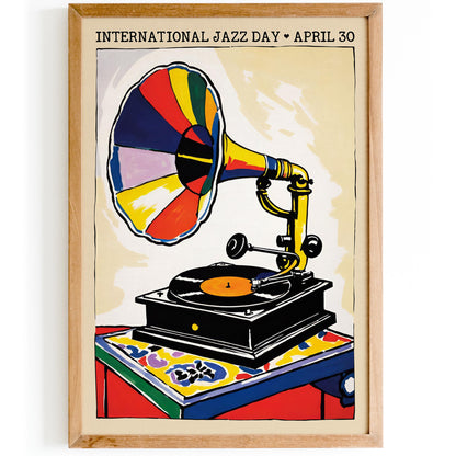 International Jazz Day Gramophone Poster