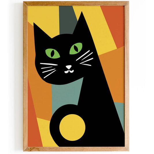 Mid-Century Retro Cat Poster - HypeSheriff