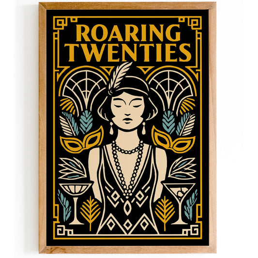Roaring Twenties Music Poster, Flapper Girl Fashion Print