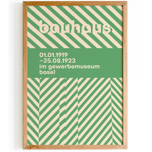 Green Retro Modern Bauhaus Art Print