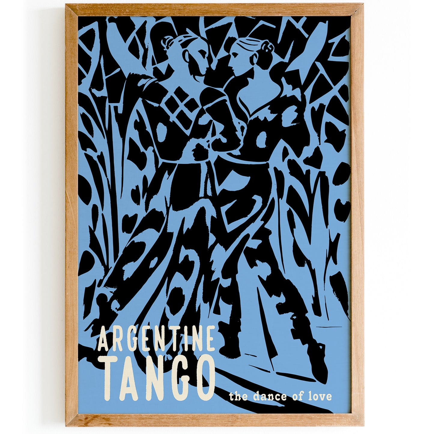 Argentine Tango The Dance of Love  Blue Poster