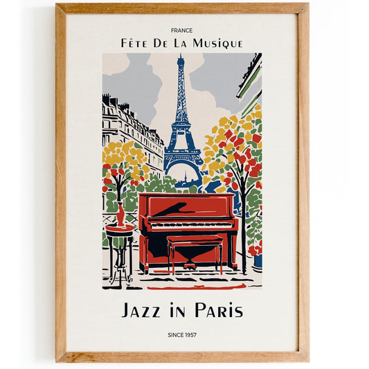 Jazz in Paris Vintage Music Poster