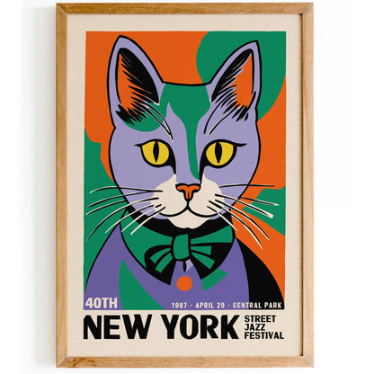 New York Jazz Festival Cat Poster