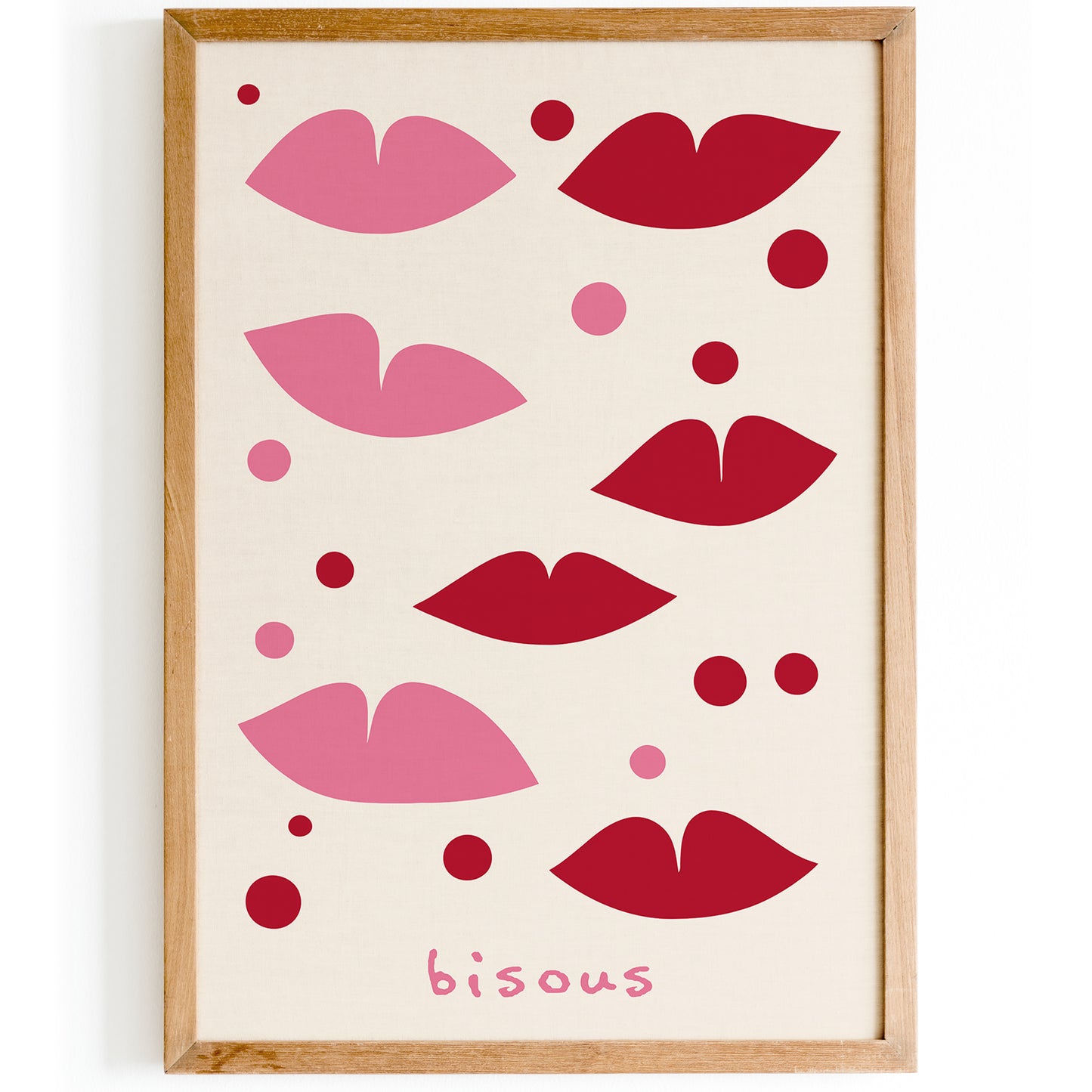 Bisous Kisses French Wall Art 2024