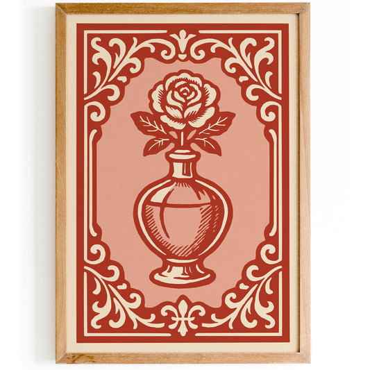 Bottle of Perfume Poster - Rococo Rose Art Print