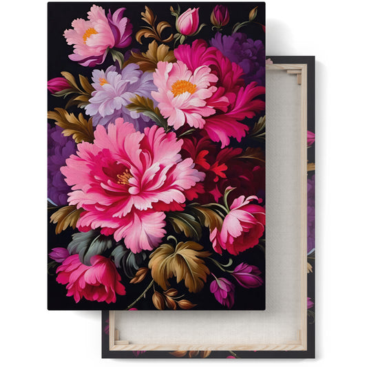 Lavish Bouquet: Baroque Flowers Canvas Art