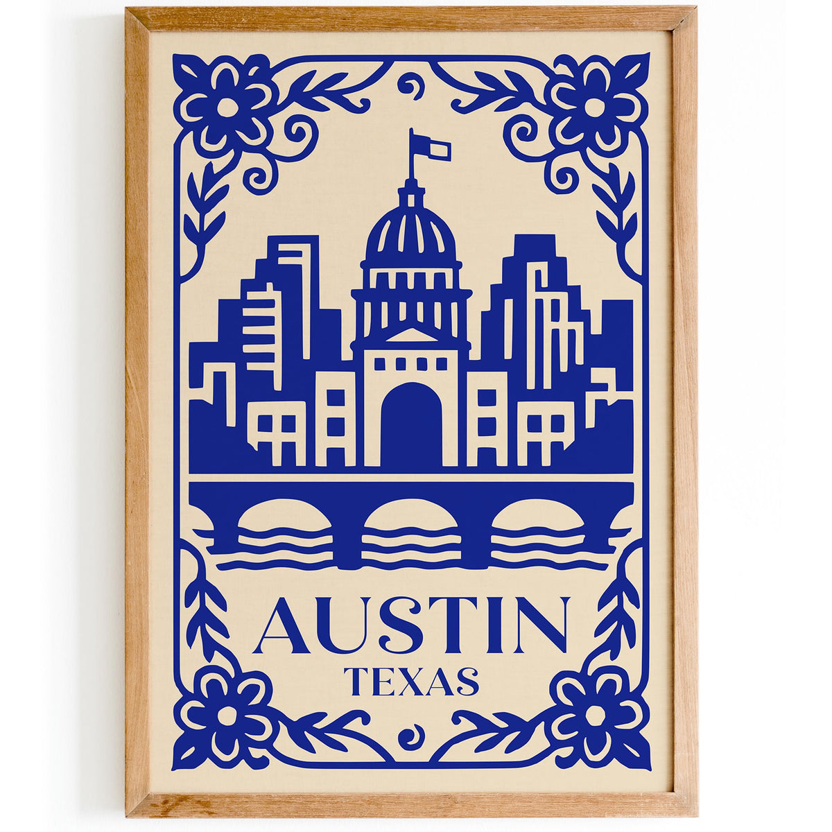 Blue Austin Texas Travel Poster