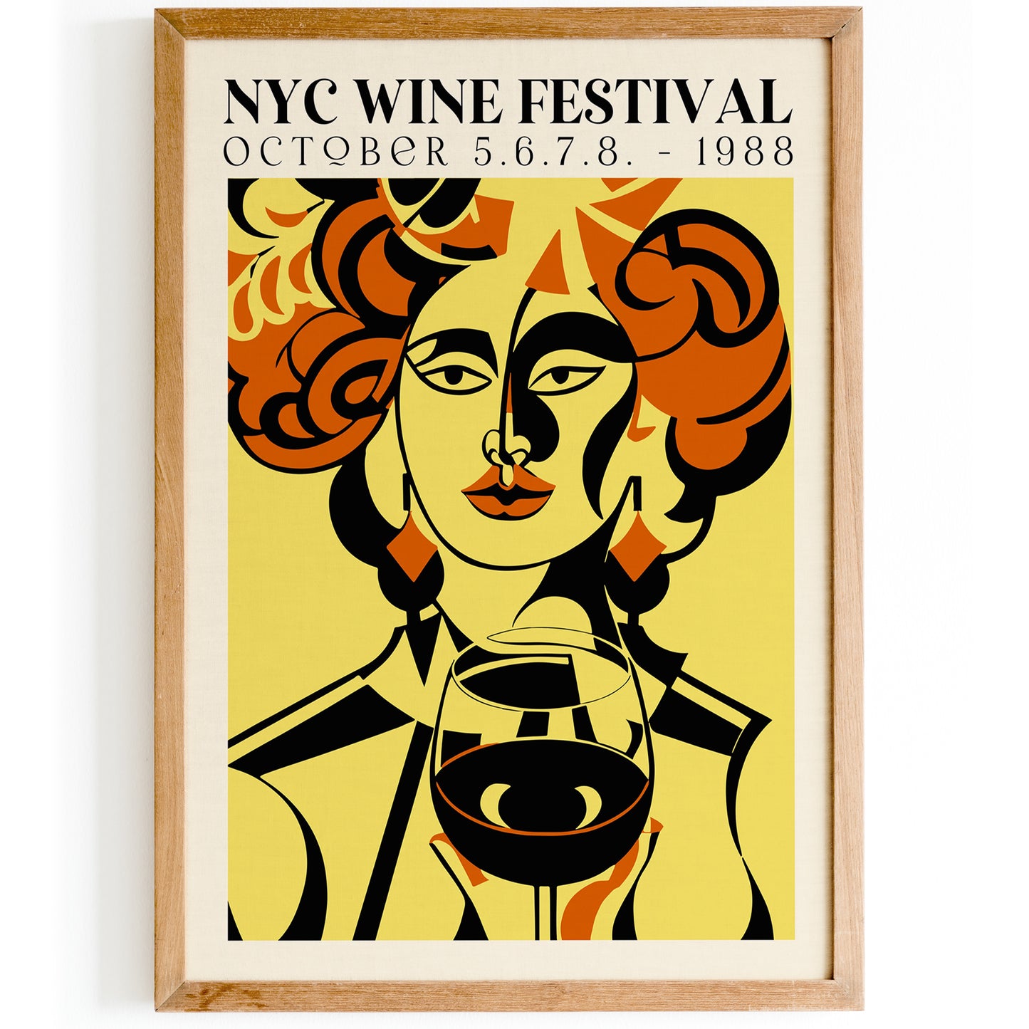 NYC Wine Festival 1988 Retro Poster